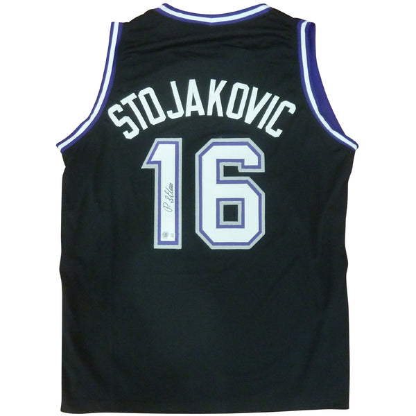 Peja Stojakovic Autographed Sacramento (Black #16) Custom Jersey