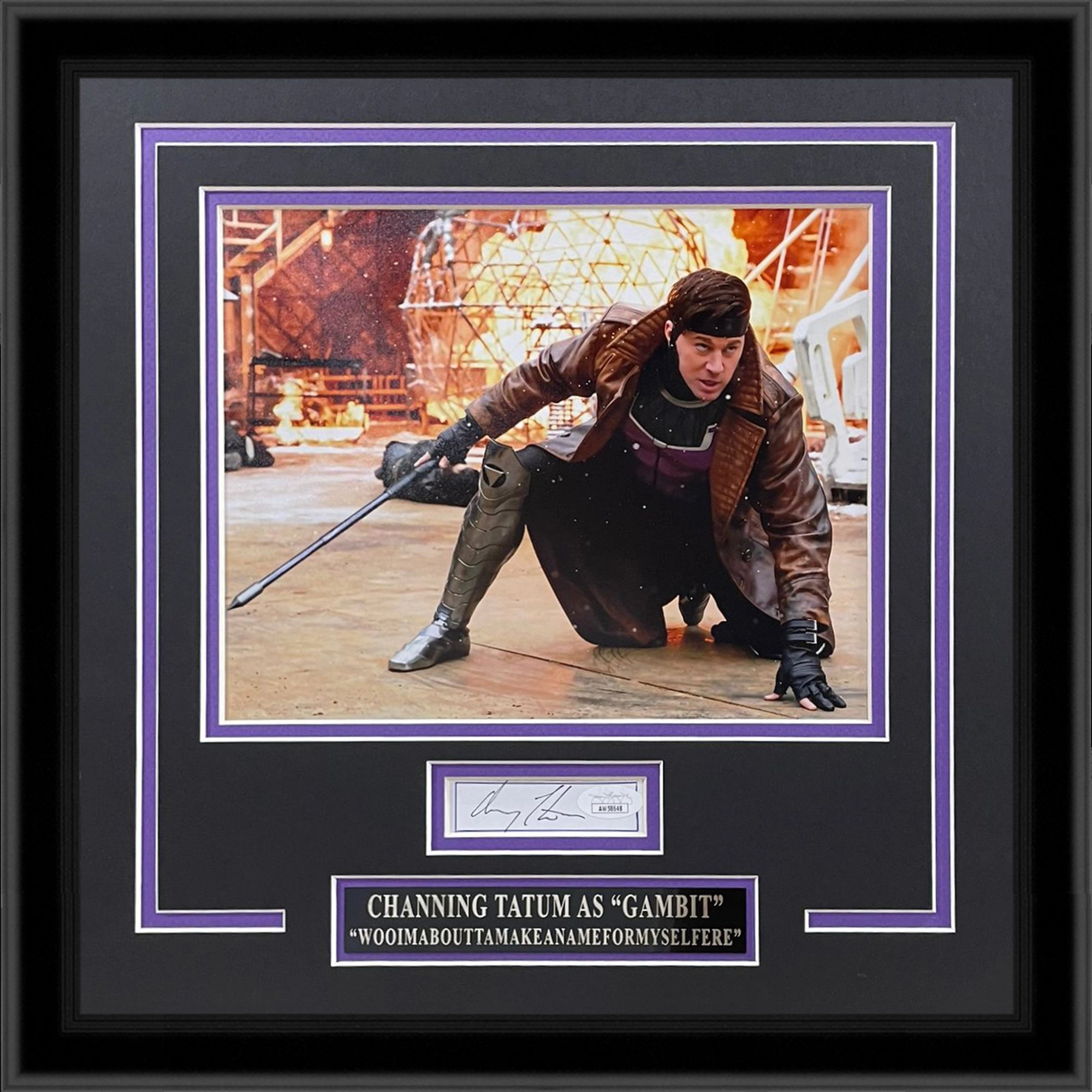 Channing Tatum Autographed Gambit Marvel Signature Series Frame - JSA