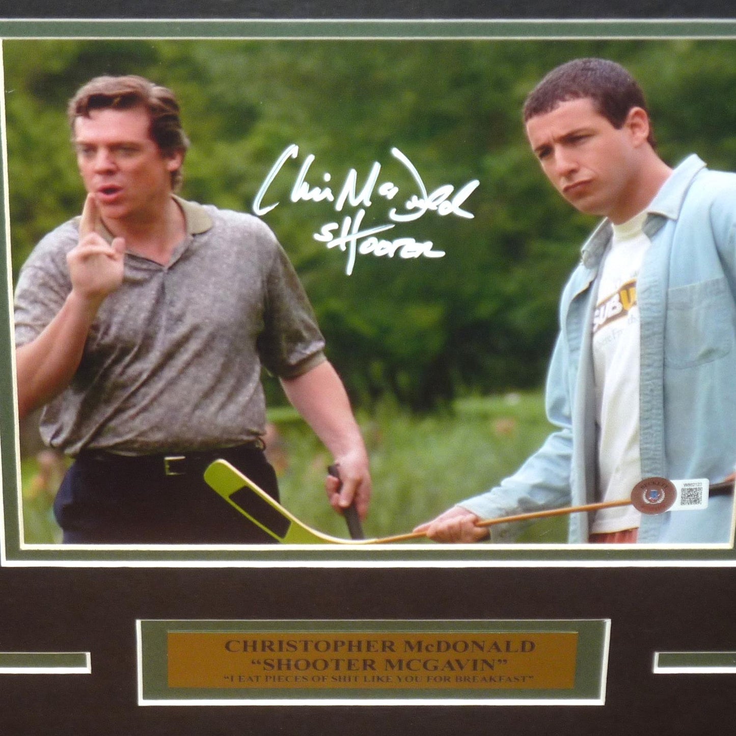 Christopher McDonald Shooter McGavin Autographed Happy Gilmore Deluxe Framed 8x10 Photo w/ "Shooter" - Beckett