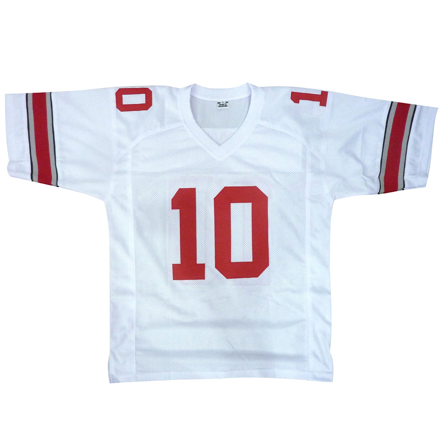 Troy Smith Autographed Ohio State Buckeyes (White #10) Custom Jersey w/ "Heisman 06" - Beckett