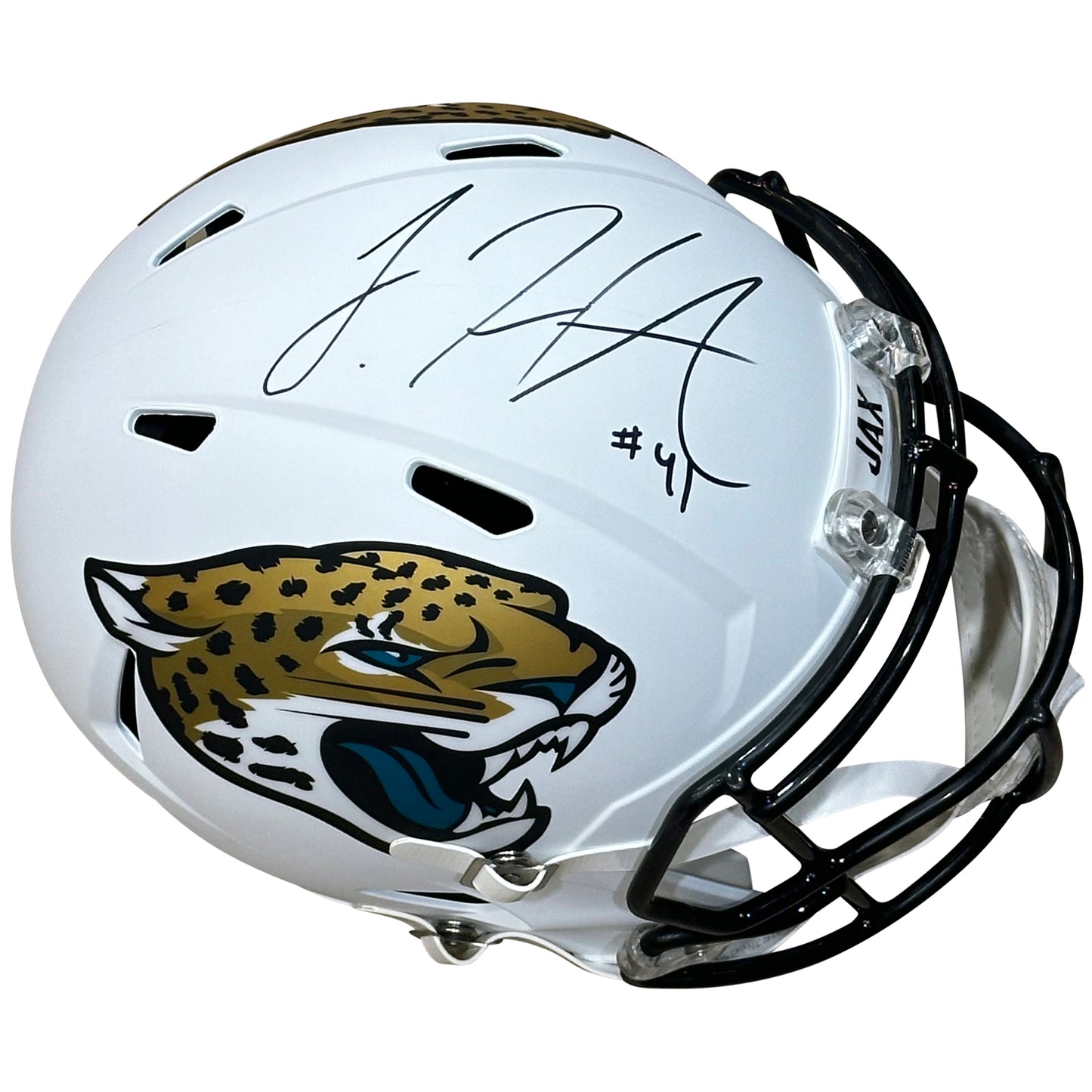 Josh Allen Autographed Jacksonville Jaguars (White Alternate) Deluxe Full-Size Replica Helmet - JSA