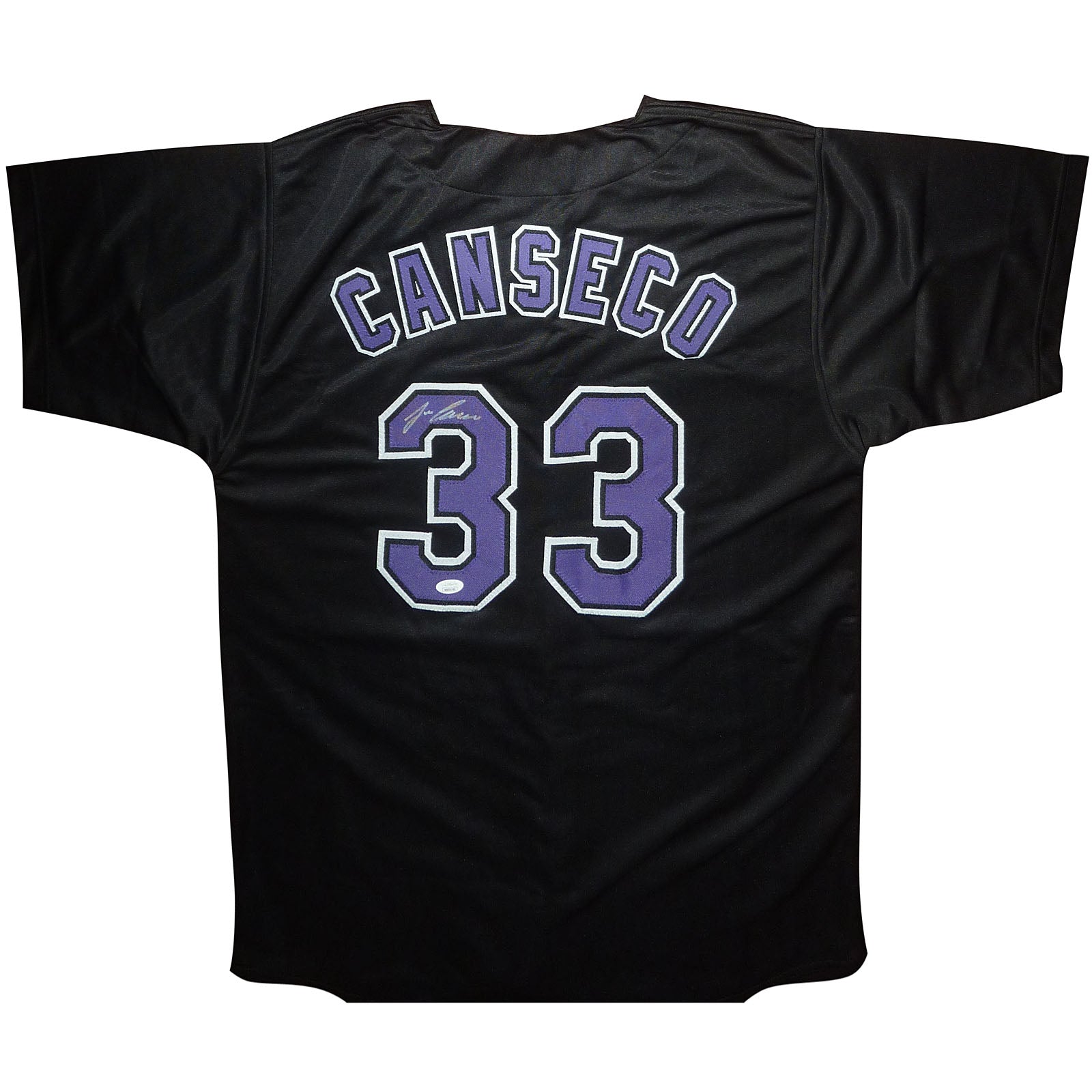 Jose Canseco Autographed Tampa Bay (Black #33) Custom Jersey - JSA