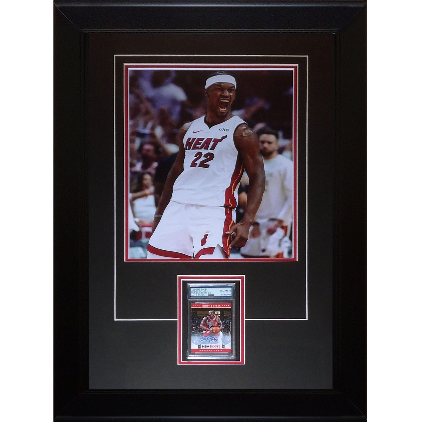 Jimmy Butler Autograph Basketball Card Deluxe Framed with Miami Heat 11x14 Photo - Beckett