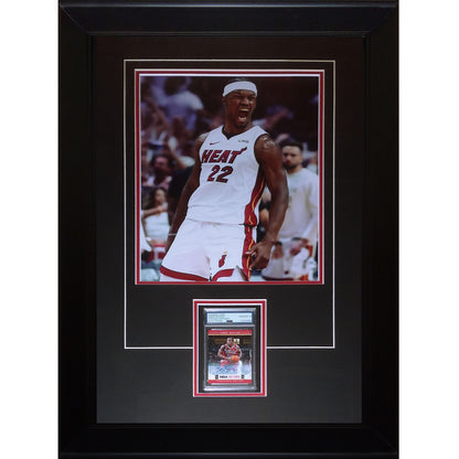 Jimmy Butler Autograph Basketball Card Deluxe Framed with Miami Heat 11x14 Photo - Beckett