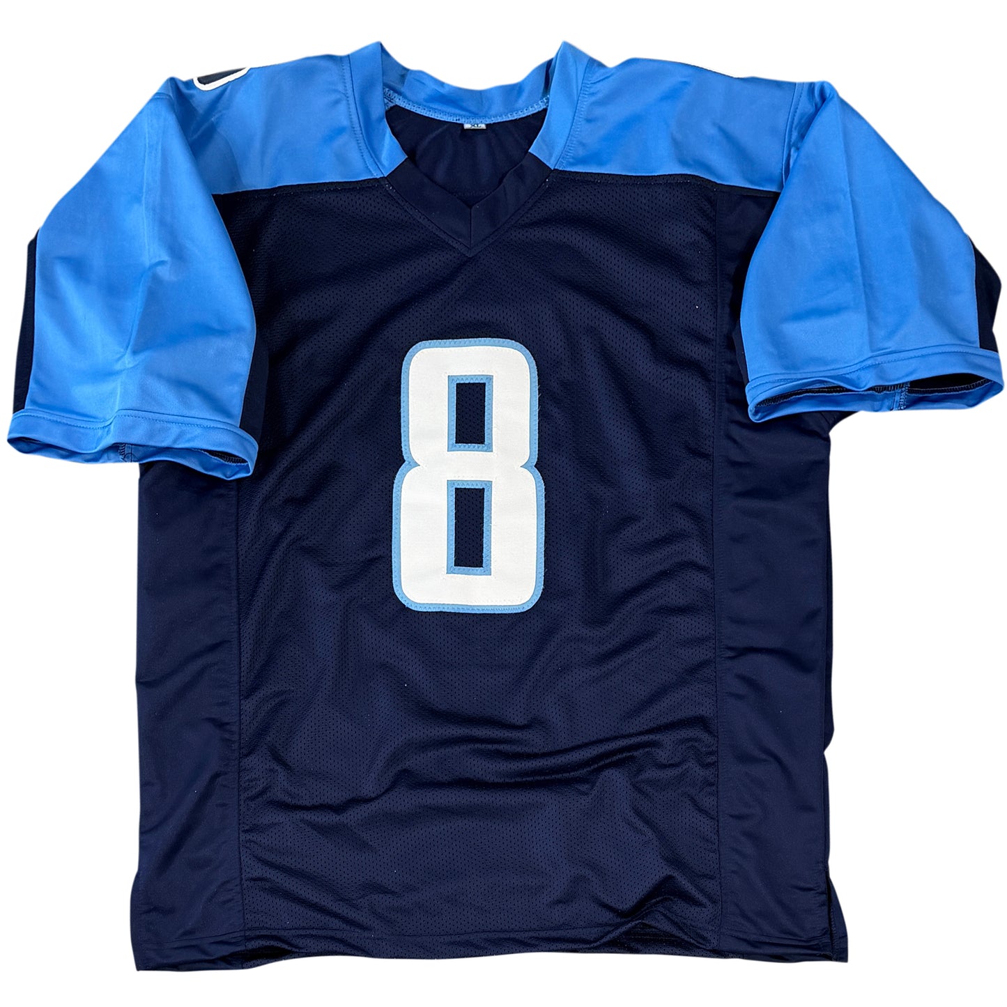 Marcus Mariota Autographed Tennessee (Navy Blue #8) Custom Jersey - Beckett
