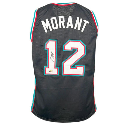 Ja Morant Autographed Memphis (Black #12) Custom Jersey - Beckett