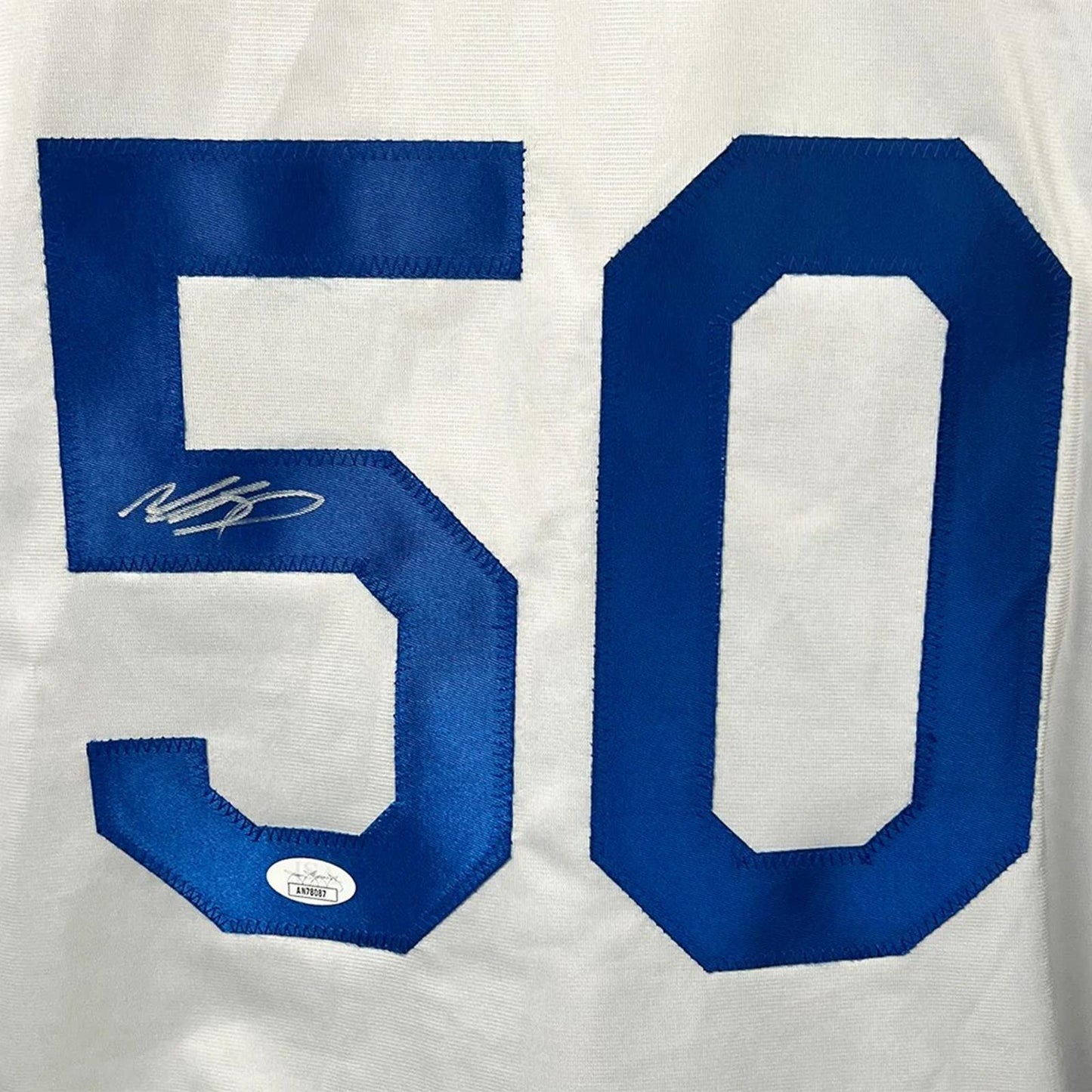 Mookie Betts Autographed Los Angeles (White #50) Custom Jersey - JSA
