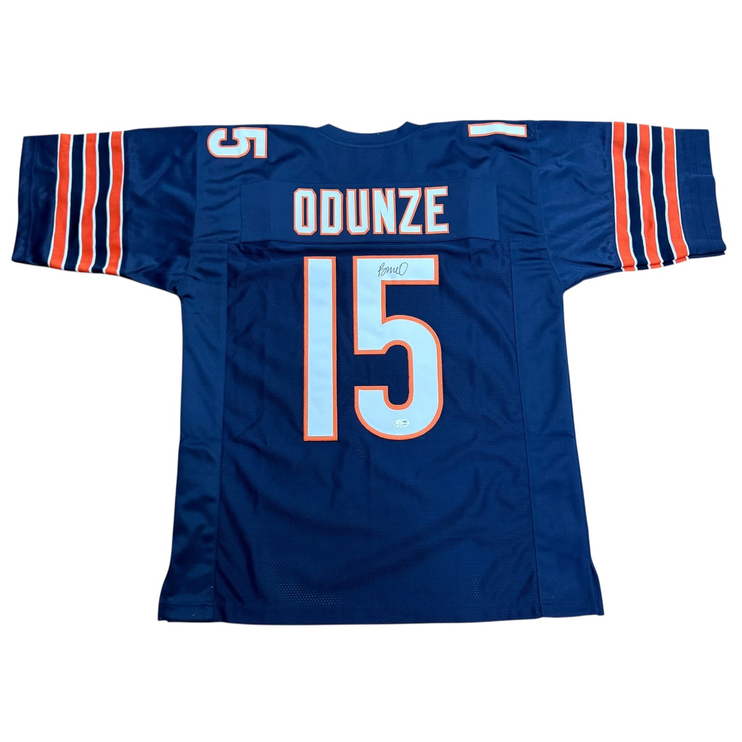 Rome Odunze Autographed Chicago (Navy Blue #15) Custom Jersey - Beckett
