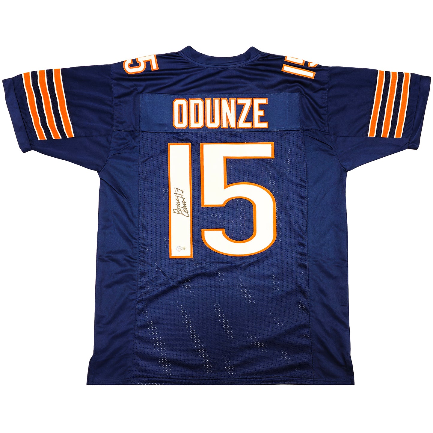 Rome Odunze Autographed Chicago (Navy Blue #15) Custom Jersey - Beckett