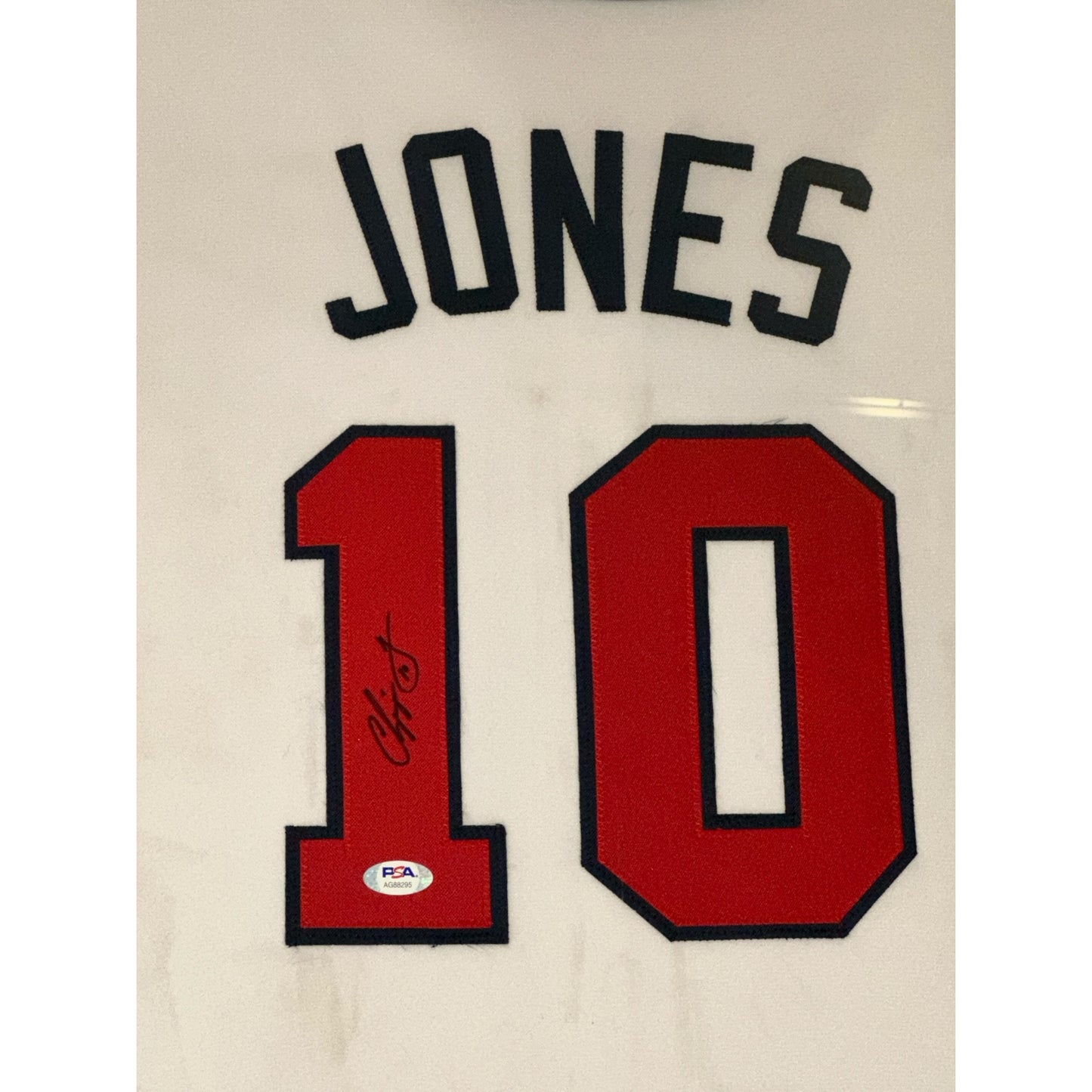 Chipper Jones Autographed Atlanta Braves (White #10) Framed Jersey - JSA