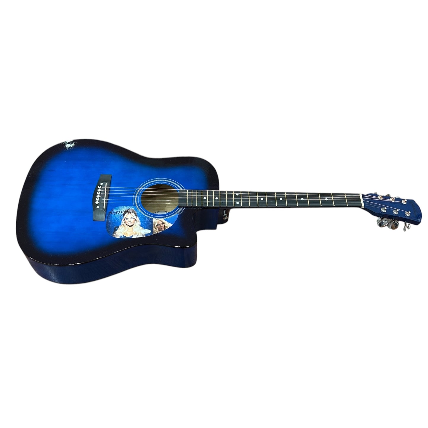Megan Moroney Blue Acoustic Guitar with Signature - JSA