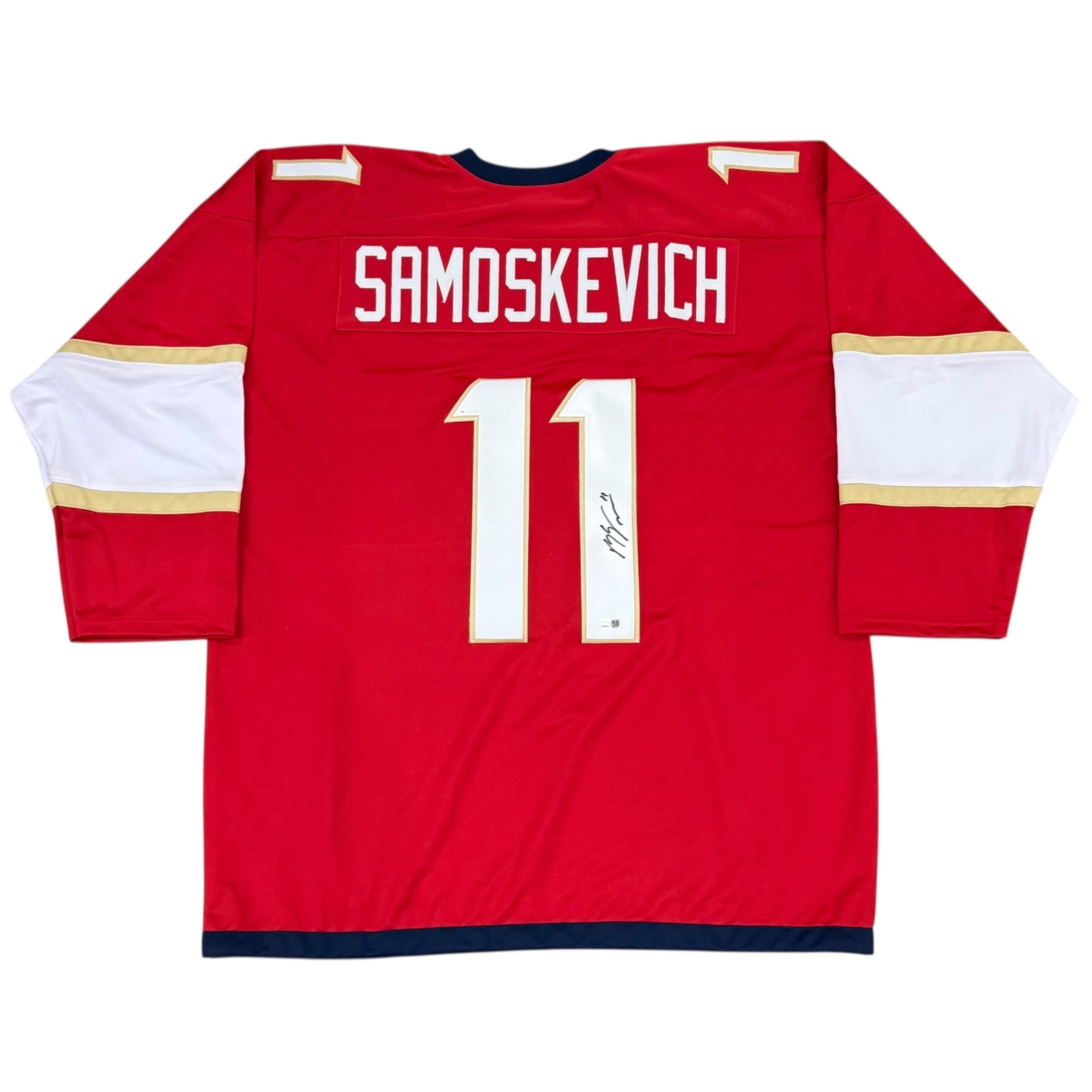 Mackie Samoskevich Autographed Florida (Red #11) Custom Hockey Jersey - JSA