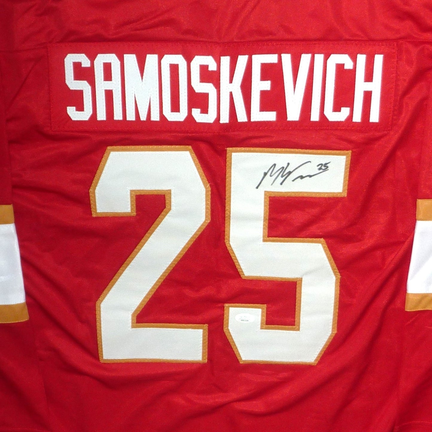 Mackie Samoskevich Autographed Florida (Red #25) Custom Hockey Jersey  JSA