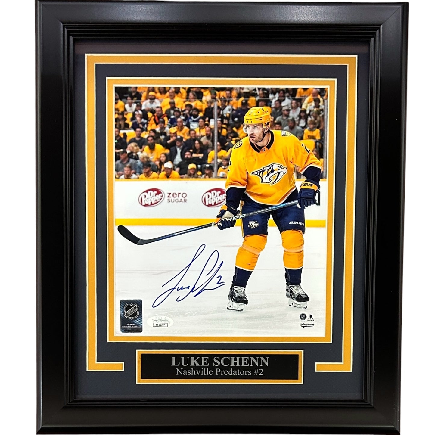 Luke Schenn Autographed Nashville Predators (Action) Deluxe Framed 8x10 Photo - JSA