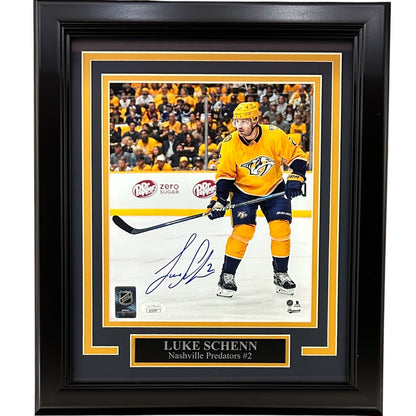 Luke Schenn Autographed Nashville Predators (Action) Deluxe Framed 8x10 Photo - JSA