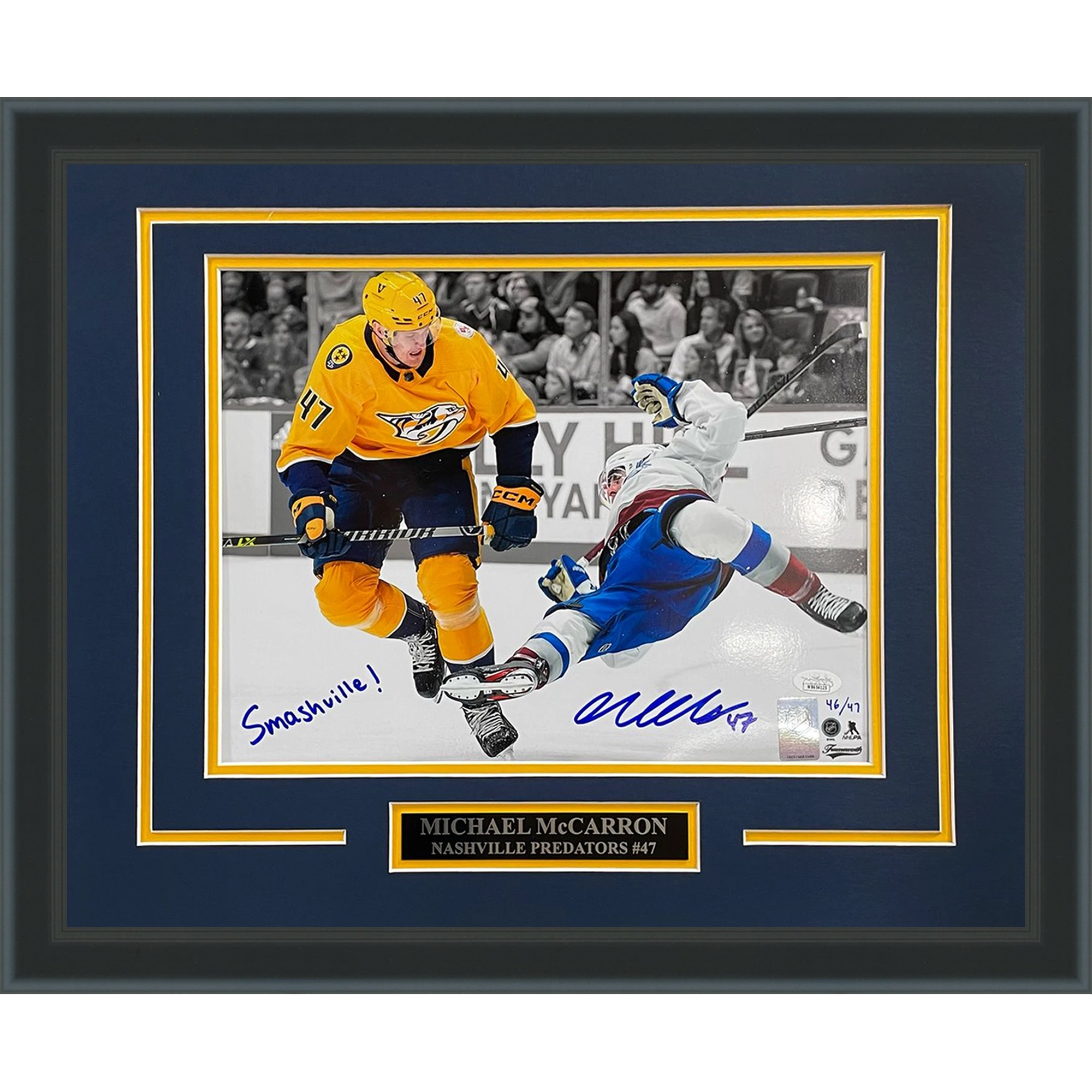 Michael McCarron Autographed Nashville Predators Deluxe Framed 11x14 Photo w/ 