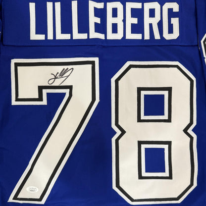 Emil Lilleberg Autographed Tampa Bay (Blue #78) Custom Hockey Jersey - JSA