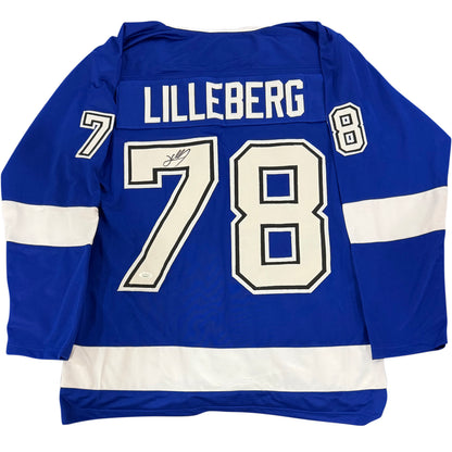 Emil Lilleberg Autographed Tampa Bay (Blue #78) Custom Hockey Jersey - JSA