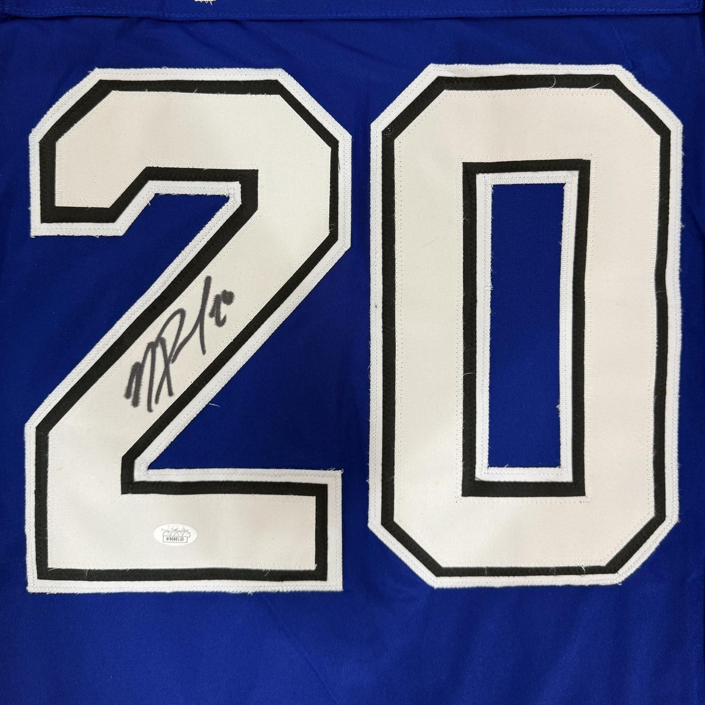 Nick Paul Autographed Tampa Bay (Blue #20) Custom Hockey Jersey - JSA