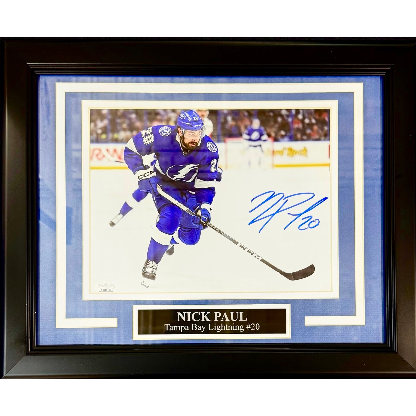 Nick Paul Autographed Tampa Bay Lightning Deluxe Framed 8x10 Photo - JSA