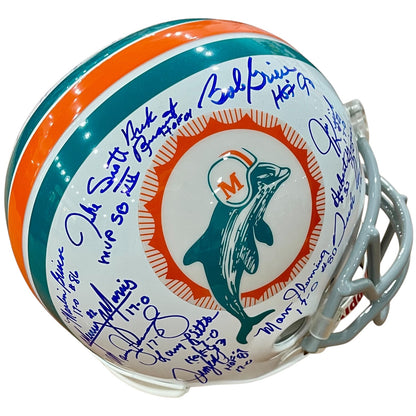 1972 Miami Dolphins Team And Don Shula Autographed (Throwback) Deluxe Full-Size Replica Helmet - 23 signatures CSA