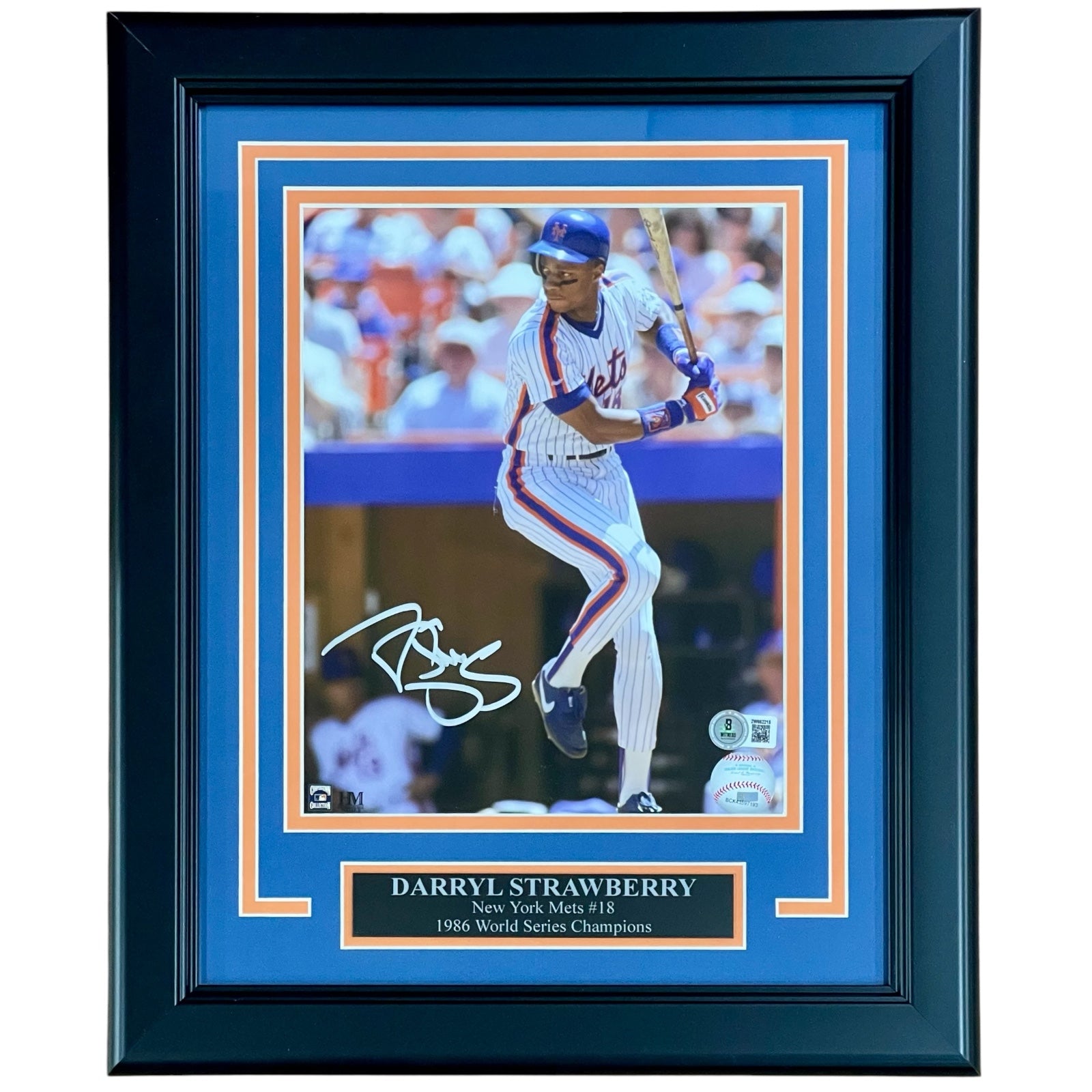 Darryl Strawberry Autographed New York Mets Deluxe Framed 8x10 Photo - JSA