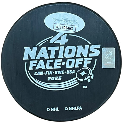 Sam Bennett Autographed Team Canada 4 Nations Hockey Puck w/ "Champs" - JSA