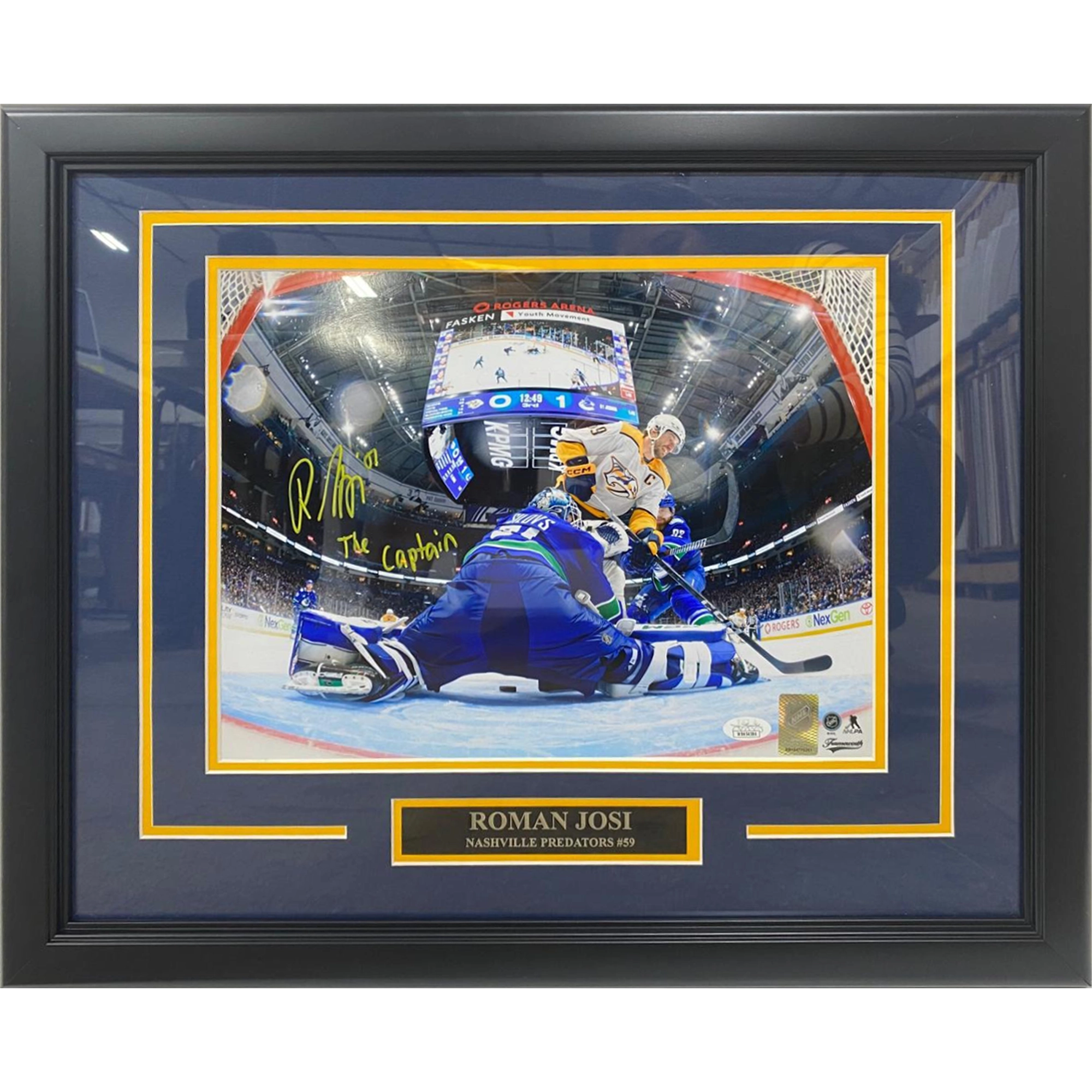 Roman Josi Autographed Nashville Predators (Playoff Goal) Deluxe Framed 11x14 Photo w/ 