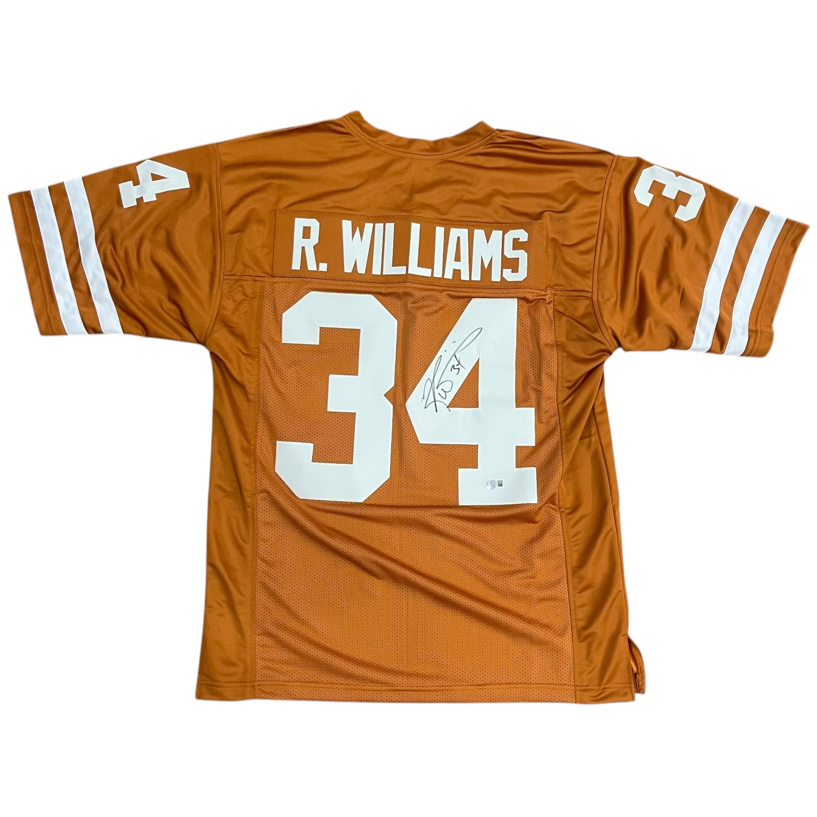Orange Ricky Ricky Williams Autographed Texas Longhorns (Orange #34) Custom Jersey ...