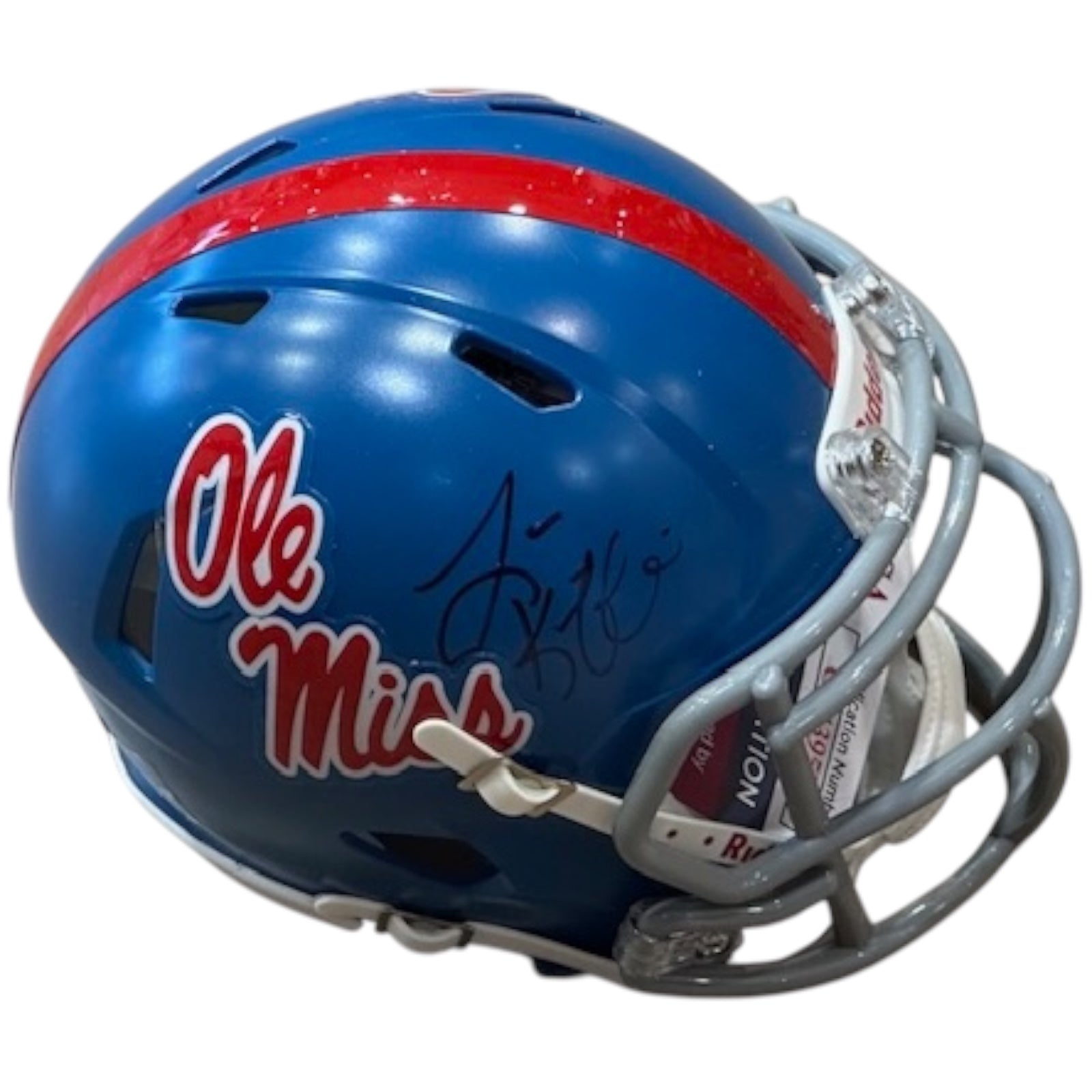 Lane Kiffin Autographed Ole Miss Rebels Mini Helmet - JSA