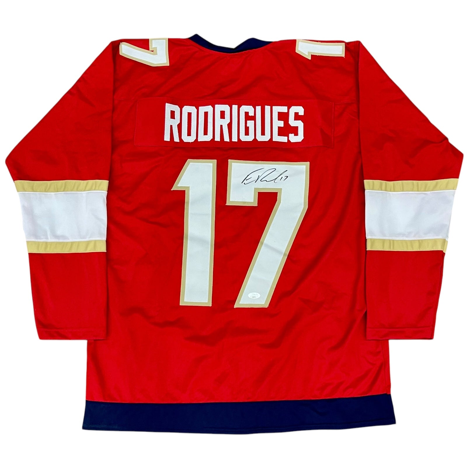 Evan Rodrigues Autographed Florida (Red #17) Custom Hockey Jersey - JSA