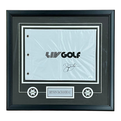 Bryson DeChambeau Autographed LIV GOLF Deluxe Framed Pin Flag - JSA
