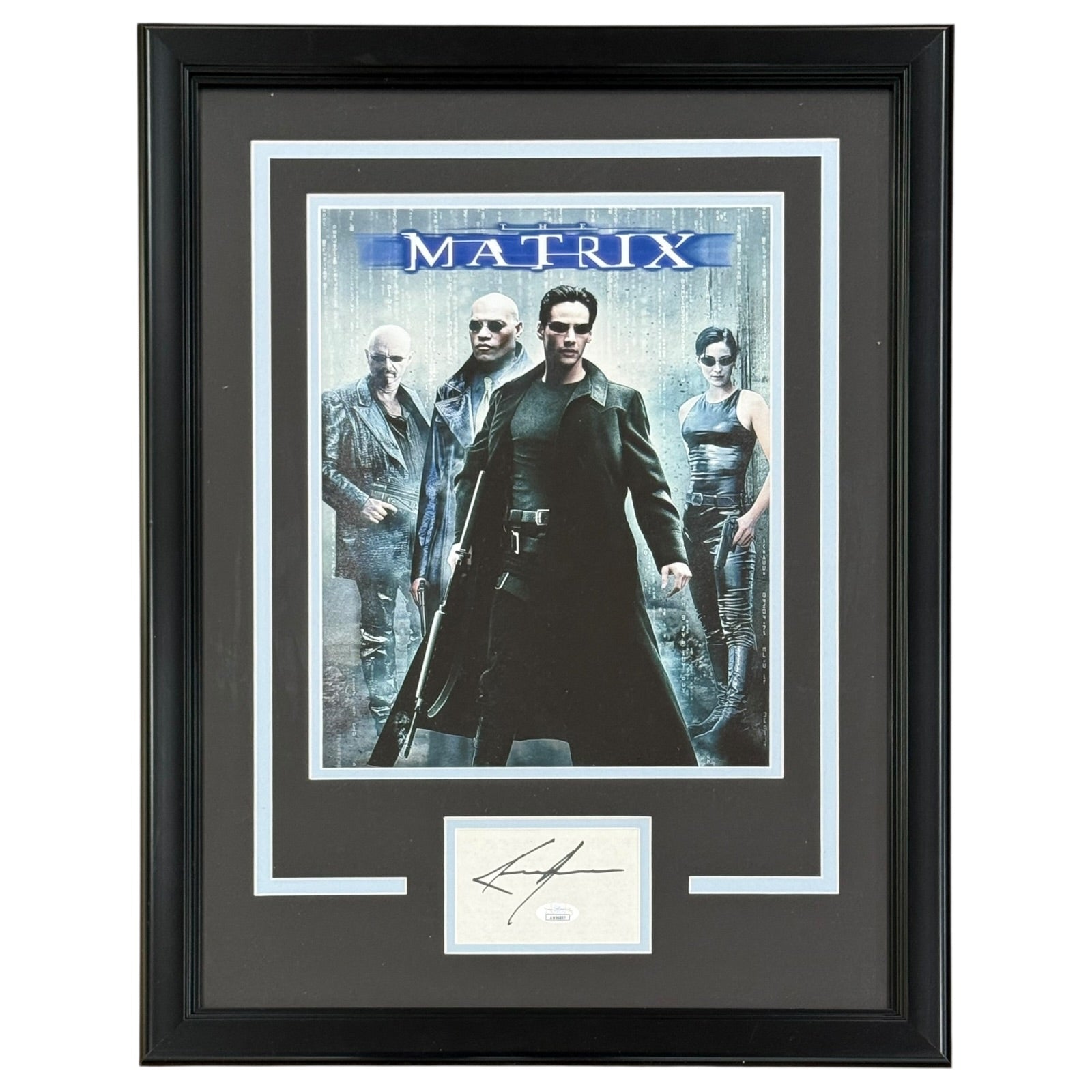 Keanu Reeves Autographed The Matrix 11x14 Movie Poster Deluxe Framed Piece - JSA