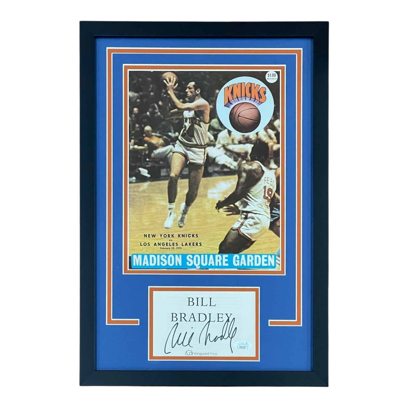 Msg Program Bill Bradley Autographed New York Knicks Original MSG Program Frame ...