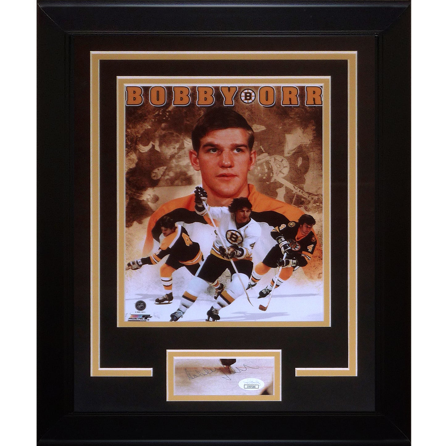 Bobby Orr Autographed Boston Bruins (Collage) 8x10 Photo "Signature Series" Frame - JSA