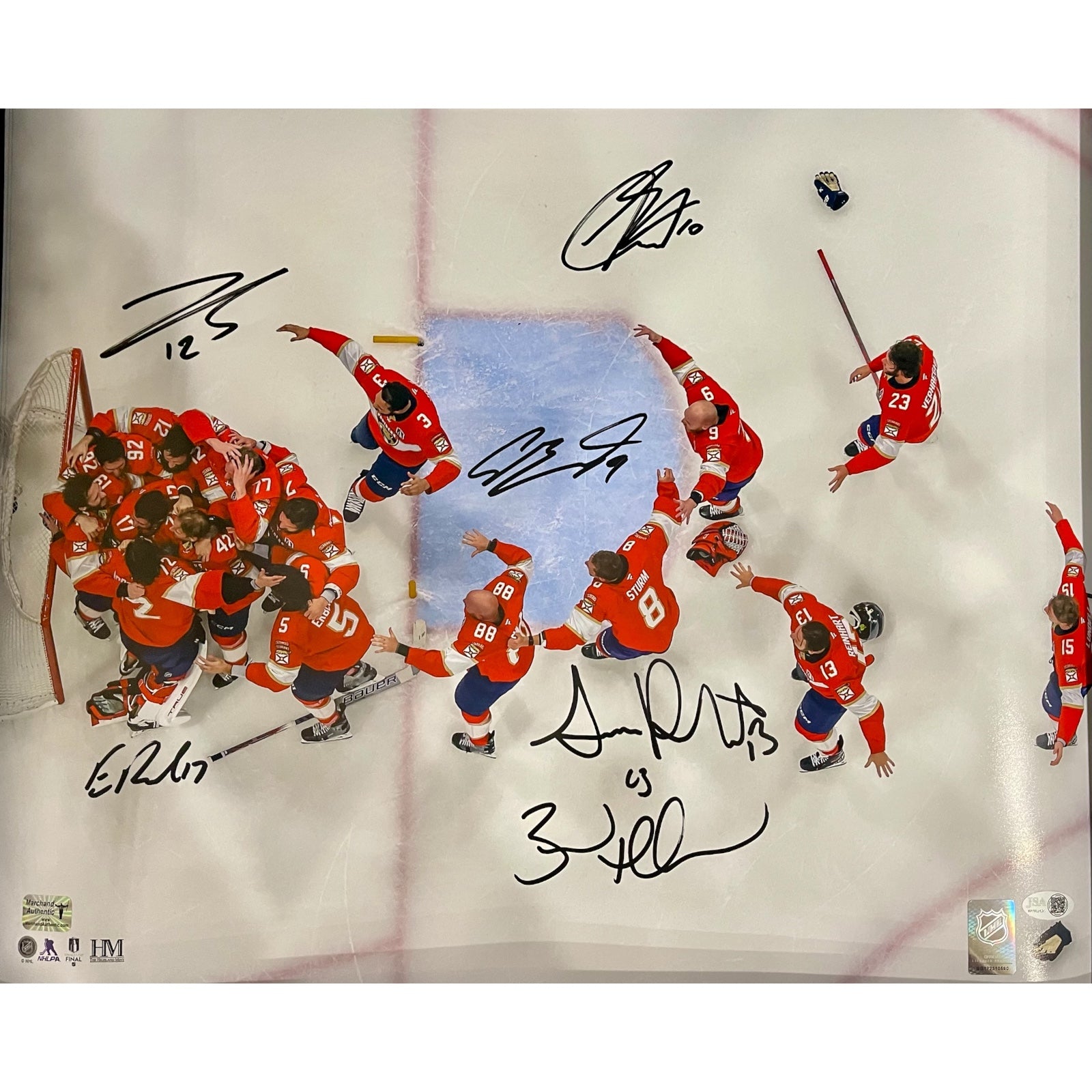 Florida Panthers 2025 Stanley Cup Champions Team Celebration Autographed 16x20 Photo JSA