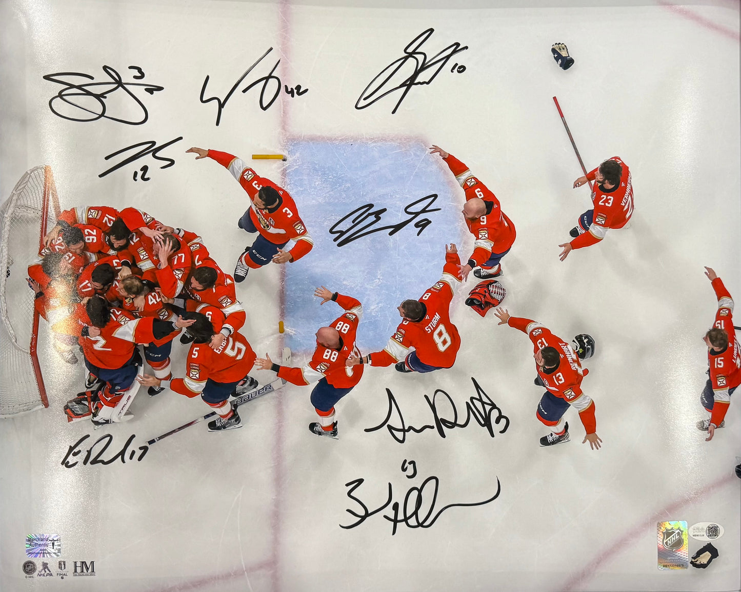 Florida Panthers 2025 Stanley Cup Champions Team Celebration Autographed 16x20 Photo JSA