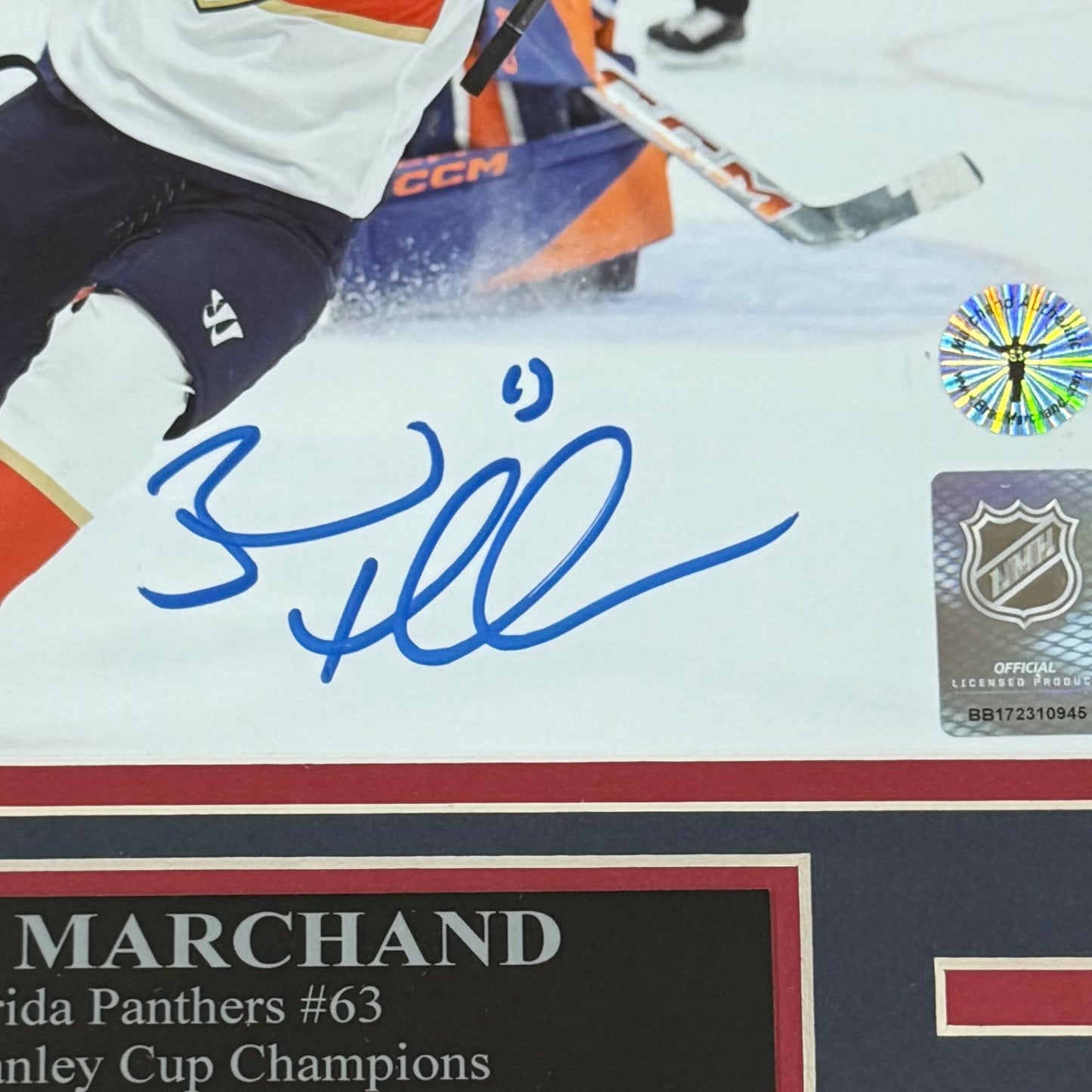 Brad Marchand Autographed Florida Panthers (Stanley Cup Goal) Deluxe Framed 8x10 Photo - JSA