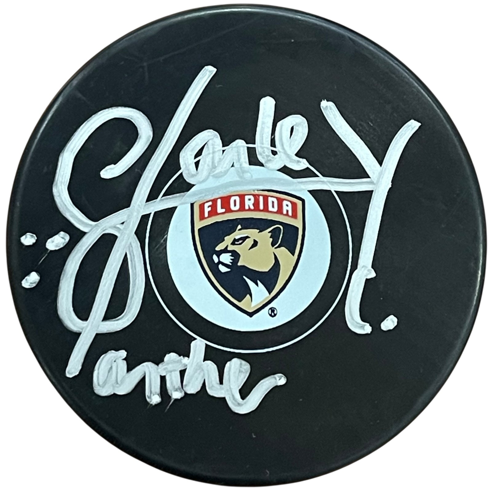 Stanley C. Panther Autographed Florida Panthers Hockey Logo Puck - JSA