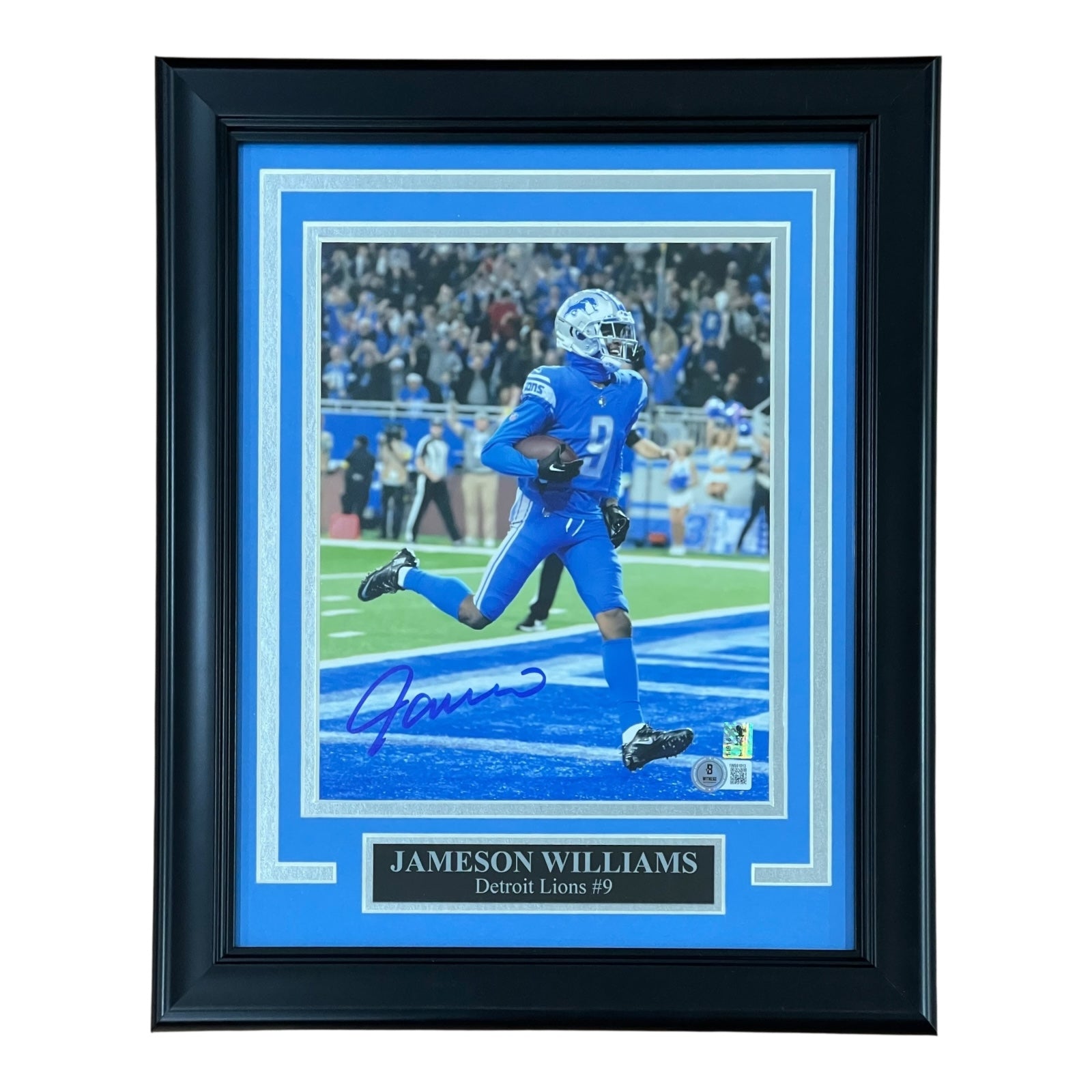Jameson Williams Autographed Detroit Lions Deluxe Framed 8x10 Photo - Beckett
