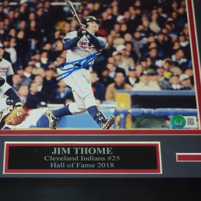 Jim Thome Autographed Cleveland Indians Deluxe Framed 8x10 Photo - Beckett