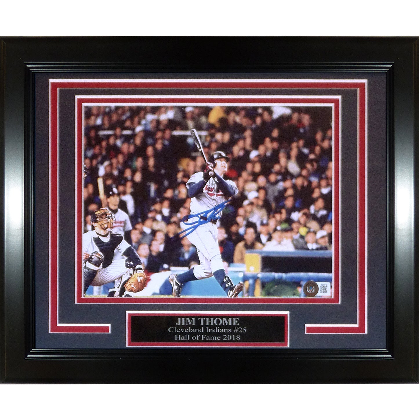 Jim Thome Autographed Cleveland Indians Deluxe Framed 8x10 Photo - Beckett