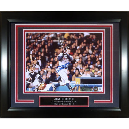 Jim Thome Autographed Cleveland Indians Deluxe Framed 8x10 Photo - Beckett