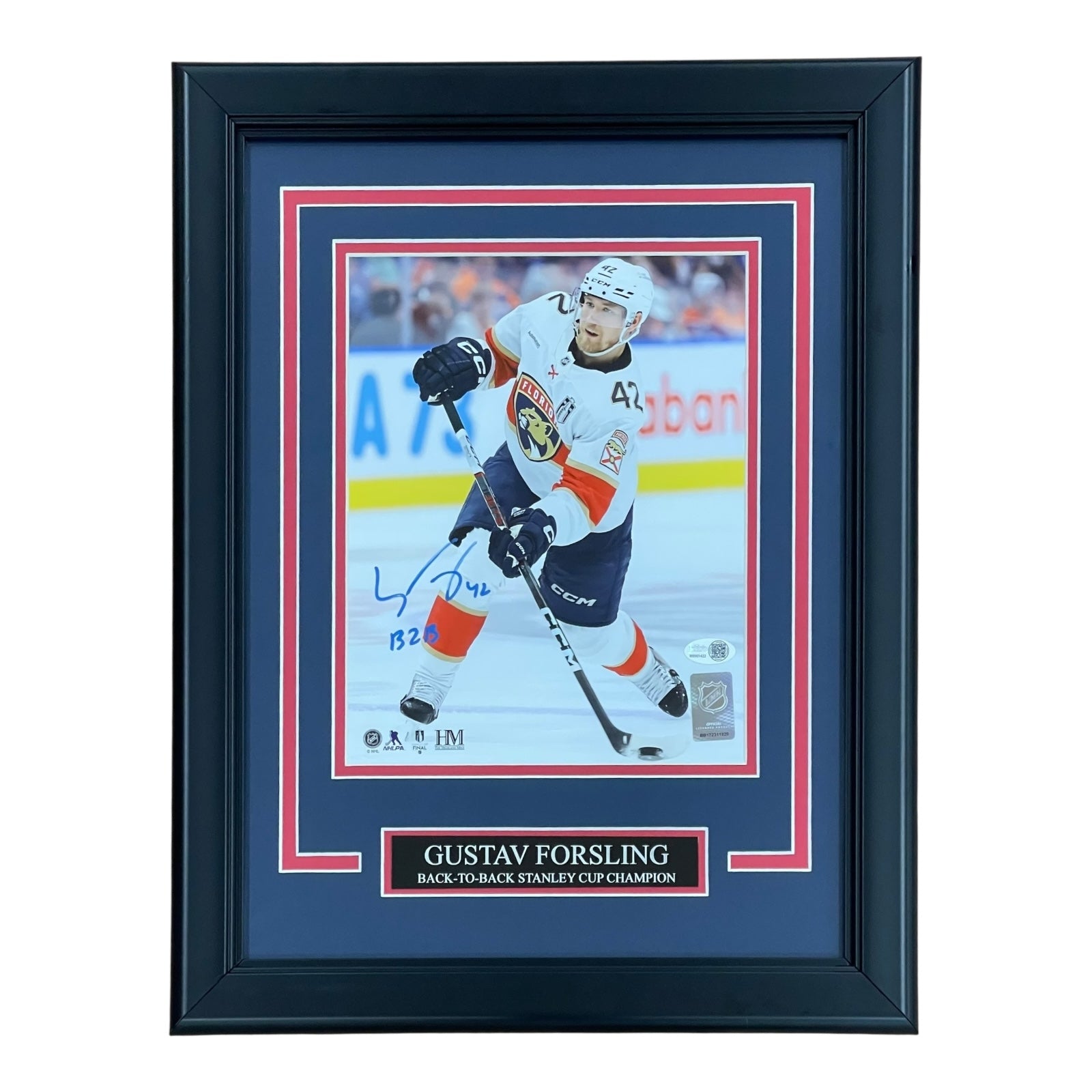 Gustav Forsling Autographed Florida Panthers (Back 2 Back) Deluxe Framed 8x10 Photo - JSA