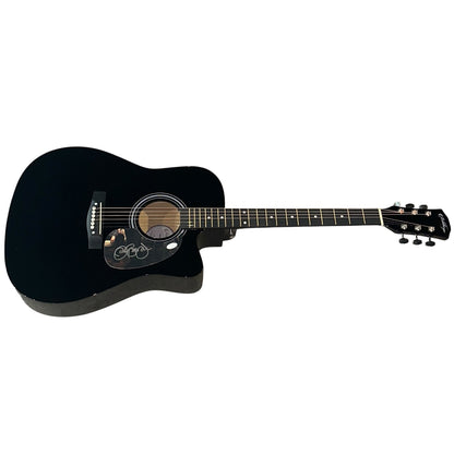 Jon Bon Jovi Black Acoustic Guitar with Signature - JSA