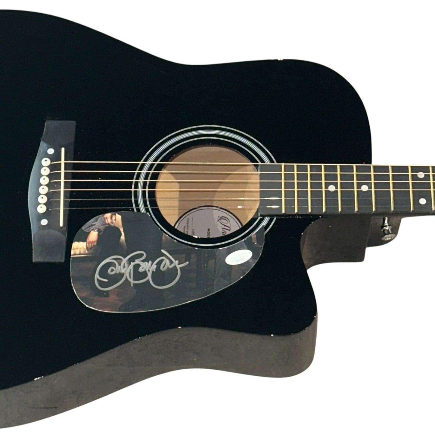Jon Bon Jovi Black Acoustic Guitar with Signature - JSA