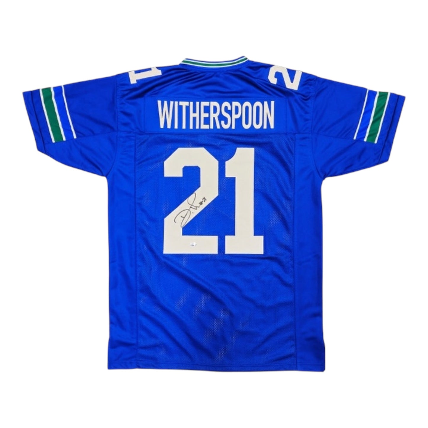 Devon Witherspoon Autographed Seattle Seahawks (Blue Throwback #21) Custom Jersey - MCS
