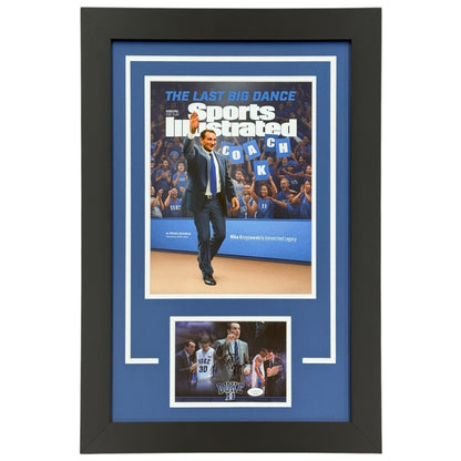 Mike Krzyzewski Autographed Duke Blue Devils Sports Illustrated 11x14 Poster Deluxe Framed with Signature - JSA