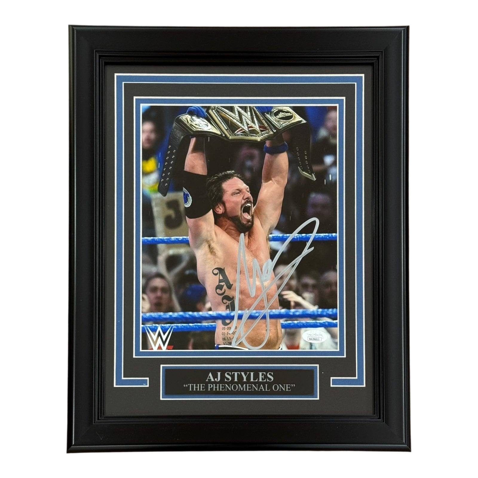 A.J. Styles Autographed WWE Wrestling Deluxe Framed 8x10 Photo - JSA
