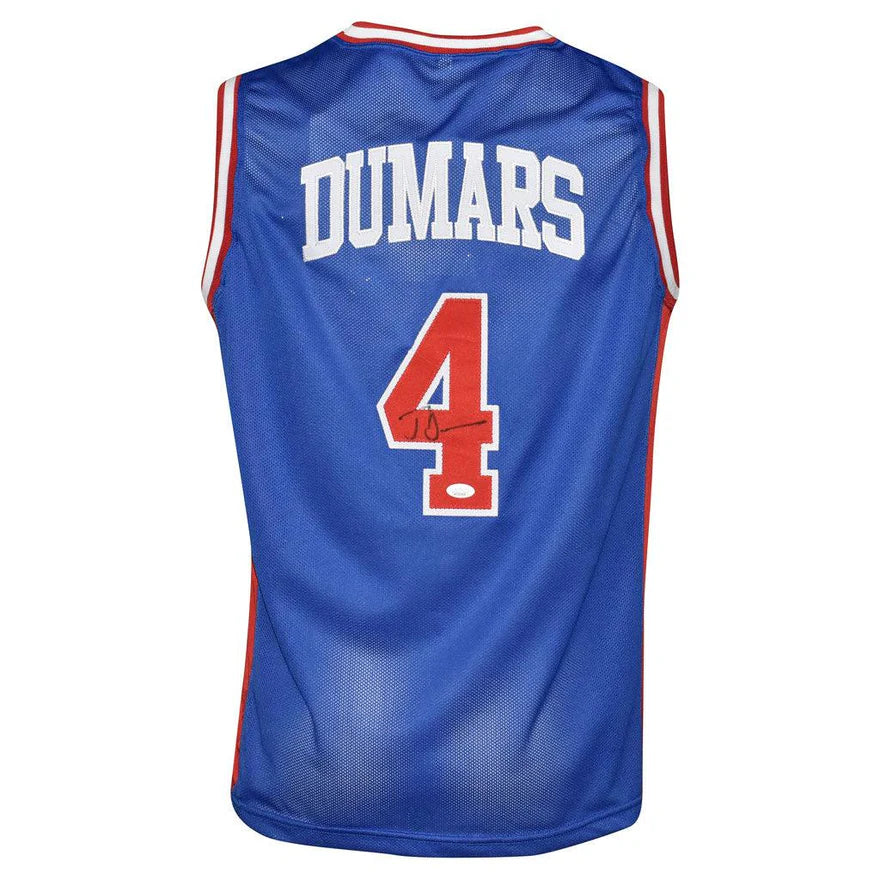 Joe Dumars Autographed Detroit (Blue #4) Custom Jersey - JSA
